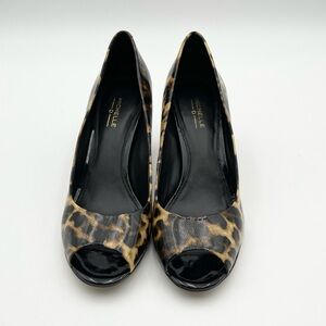 Michelle D Black and Brown Animal Print Heels